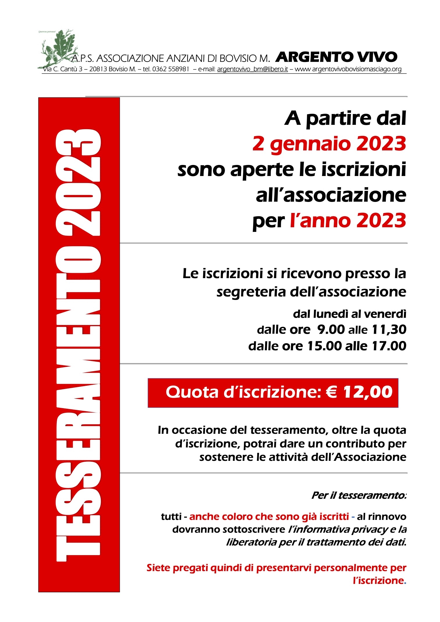 TESSERAMENTO 2023 - 