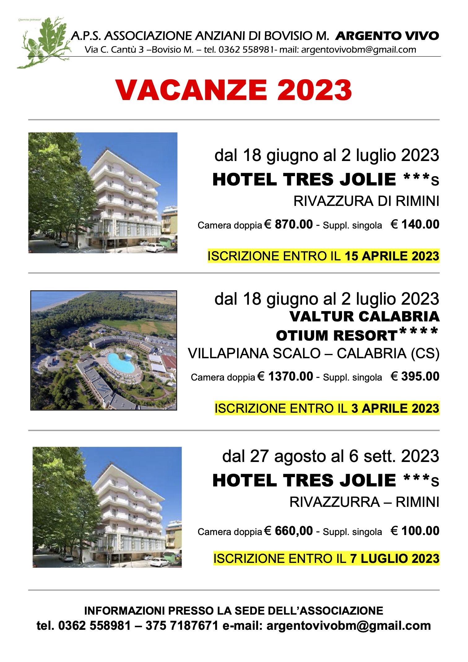 VACANZE 2023  - 