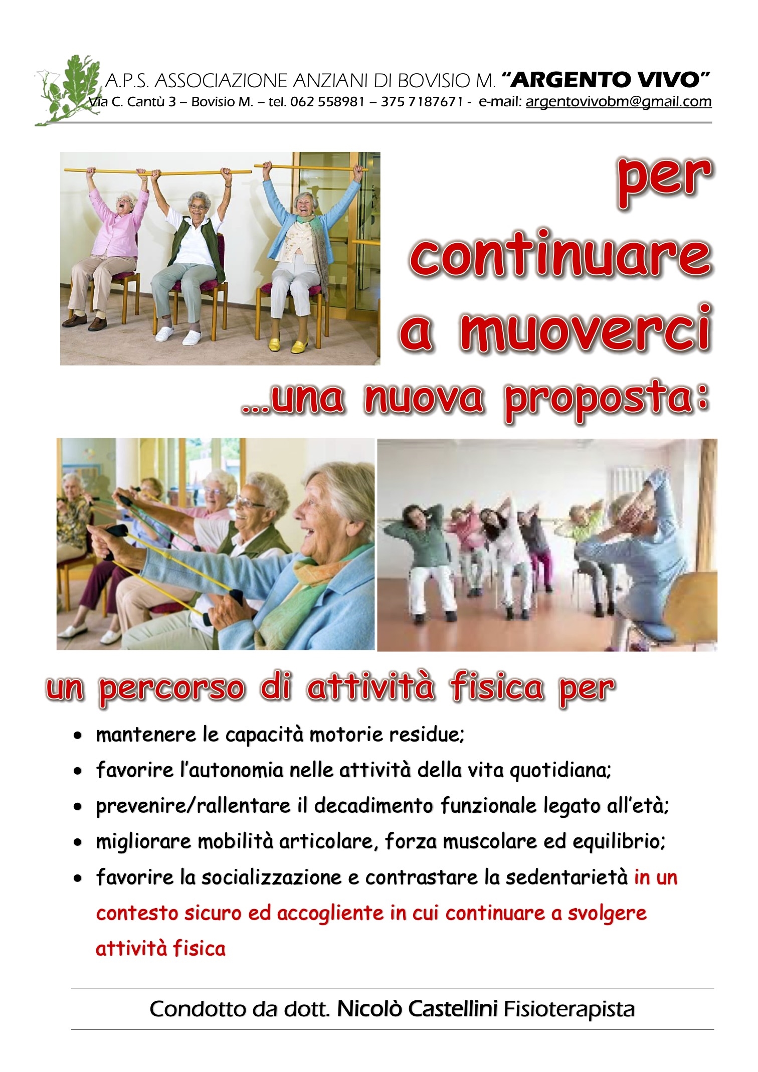 PER CONTINUARE A MUOVERCI: una nuova proposta  - 